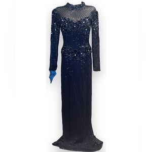 Navy Blue Vintage Alyce Designs evening dress